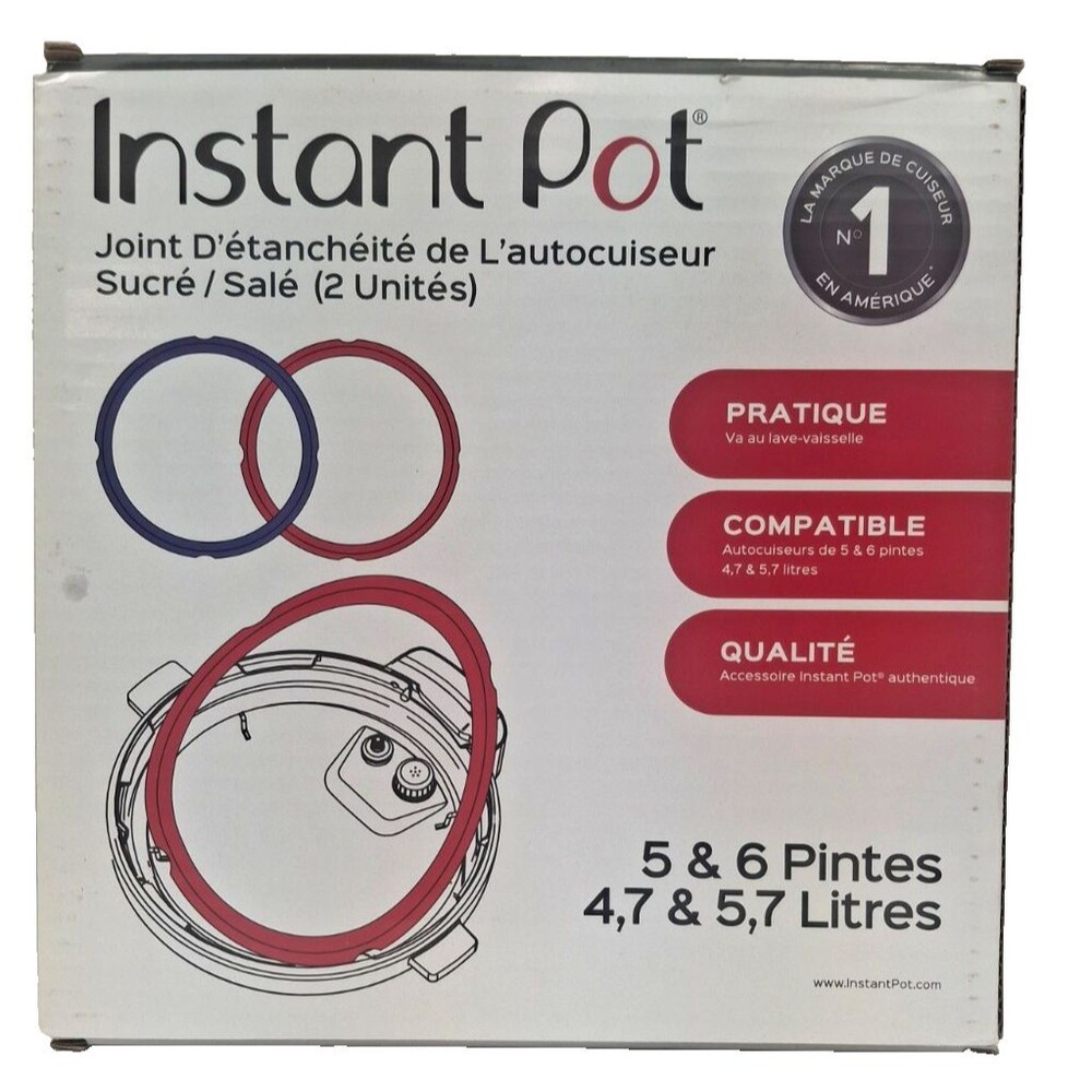 Instant Pot 2 Pack Pressure Cooker Sealing Ring 5 and 6 Quart New Open Box